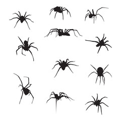 Spider Silhouette Vector Illustration Bundle