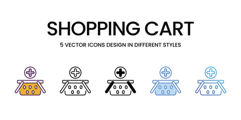 Shopping Cart icons vector set stock illustration.