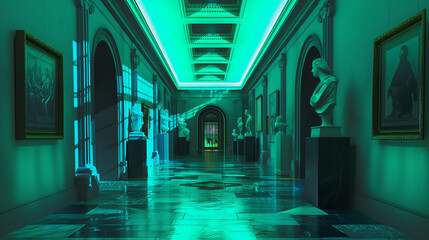 Fototapeta premium CryptoArtHub: Future Art Gallery Trading Art with Multiple Cryptocurrencies