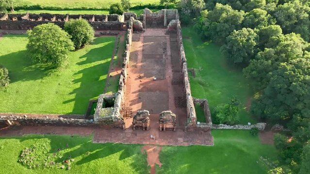 San Ignacio mini mission founded in 1632 by the Jesuits, Misiones Province, Argentina. Jesuit Ruins.
