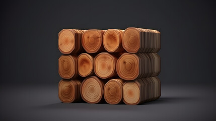 Timber icon wood 3d