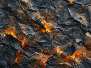Monochrome picture of flaming paper. Conceptual art concept