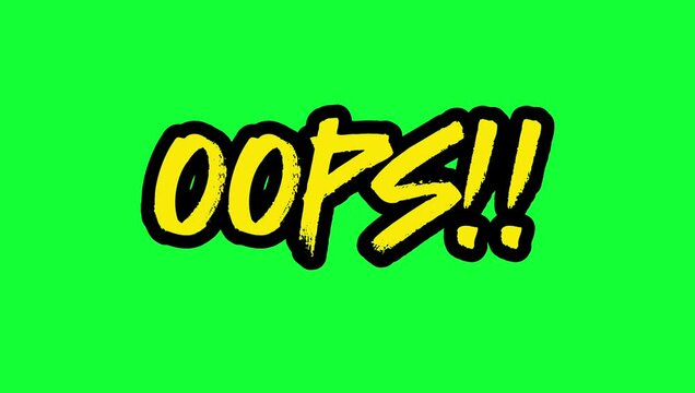 Animation OOPS Comic Pop up Greenscreen