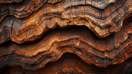 A detailed macro photograph of a piece of wood, with the grain patterns and textures highlighted. The image represents vast detail shots, showing the complexity and beauty of natural materials.