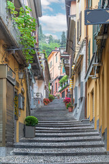Bellagios famous Salia Serbelloni steps on Lake Como
