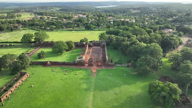 San Ignacio mini mission founded in 1632 by the Jesuits, Misiones Province, Argentina. Jesuit Ruins.

