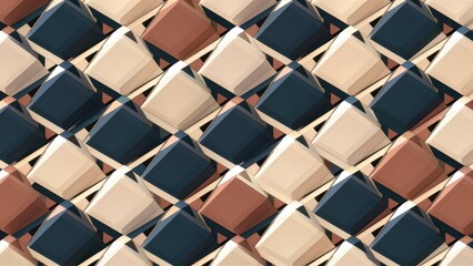 Three-Dimensional Cube Grid Background