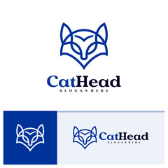 Obraz premium Cat logo vector template, Creative Cat head logo design concepts
