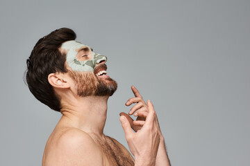 A man wearing facial mask.