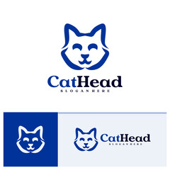 Cat logo vector template, Creative Cat head logo design concepts