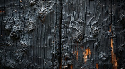 Charred wood texture - close-up