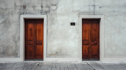 Fototapeta premium Two doors, imagine the image showing the alternative perspective