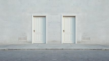 Two doors, imagine the image showing the alternative perspective