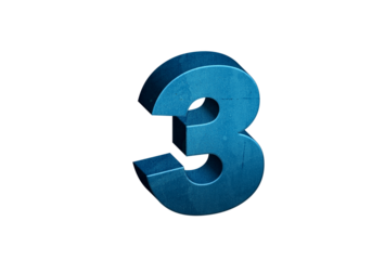 Number Three 3D text in Blue Color And Blue Lines, number 3 Blue color report, progress, transparent, PNG
