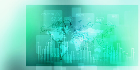 2d illustration Stock market online business concept. business Graph 