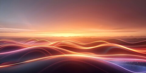 Obraz premium Neon lights and lasers illuminate futuristic waves under night sky 80s vibe. Concept Neon Lights, Laser Show, Futuristic Waves, Night Sky, 80s Vibe