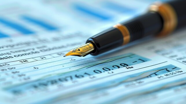 A close-up of a pen signing financial documents, representing commitment and accountability in business transactions.