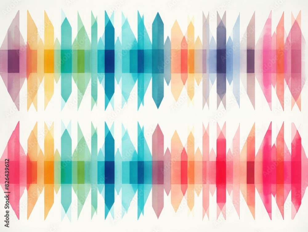 Poster abstract multicolored geometric pattern with overlapping shapes and vibrant tones. ideal for modern 