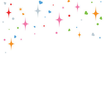 Decorate your birthday with hearts and sparkling stars.