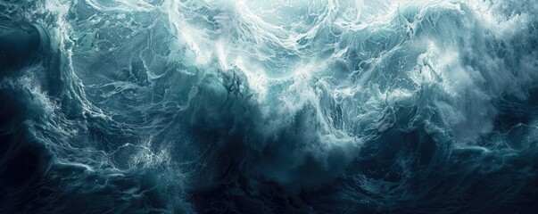 Sea water surface during a storm, selective focus, turbulent theme, dynamic, overlay, stormy backdrop