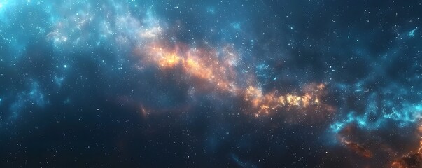 Backdrop of vast cosmic space and twinkling stars for presenting advanced astronomy equipment and scientific technology concepts