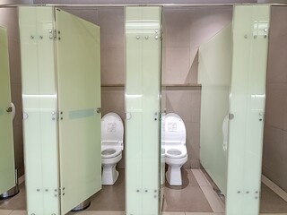 Public toilet cubicle in the shopping mall