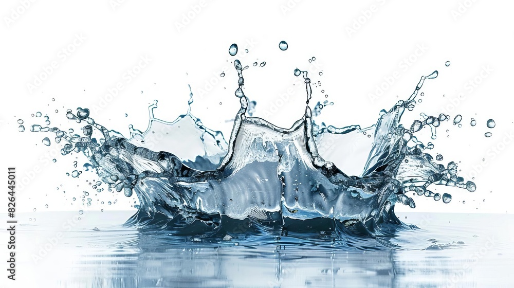 Poster dynamic water splash isolated on white background with clipping path abstract photo
