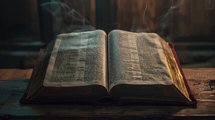 Obraz premium epic cinematic presentation of the book of numbers open bible