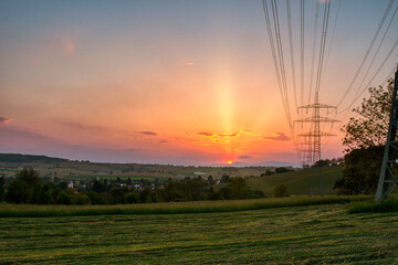 HDR Sunset Landscape Between Hammerstein and Feuerbach, Germany