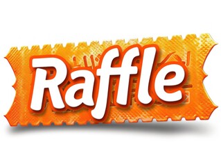 A sign with the word raffle displayed prominently, indicating an ongoing raffle event