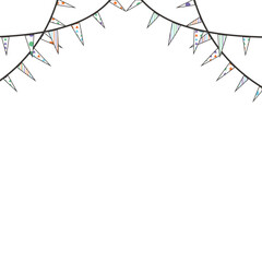 Celebrate decoration banner. Party festival triangle flags collection set. Carnival decorations
