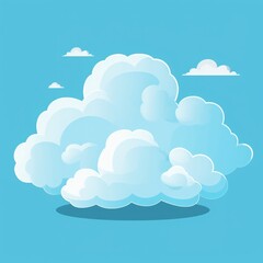 Illustration of fluffy white clouds against a clear blue sky. Perfect for weather, nature, or sky-themed projects.