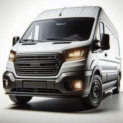 An image of the van, emphasizing the front bumper, grille, and headlight