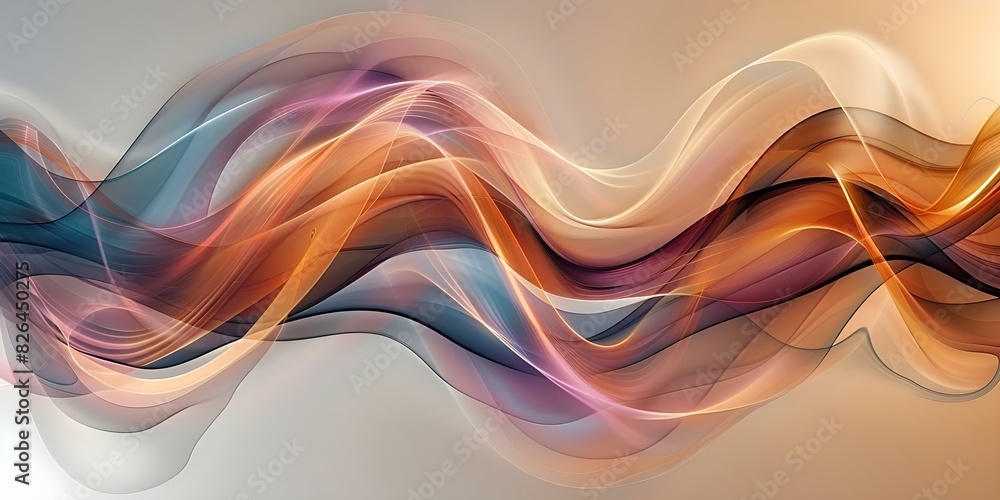 Aufkleber colorful abstract wave pattern with sound visualization on futuristic backdrop vibrant concept. conc
