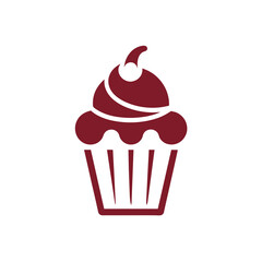 a minimalist Bakery Logo vector art illustration with a Cupcake icon logo