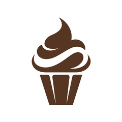 a minimalist Bakery Logo vector art illustration with a Cupcake icon logo