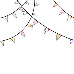 Frame colorful retro bunting garland flag birthday decoration, easter
