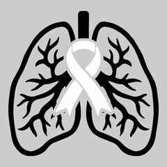 Lettering lung cancer vector EPS