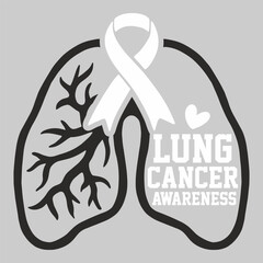 Lettering lung cancer vector EPS