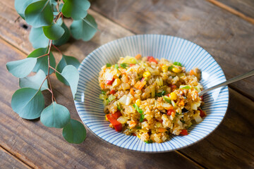 カレーチャーハンとユーカリ