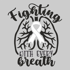 Lettering lung cancer vector EPS