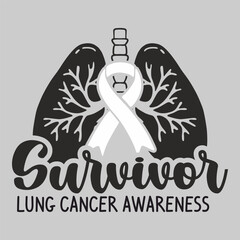 Lettering lung cancer vector EPS