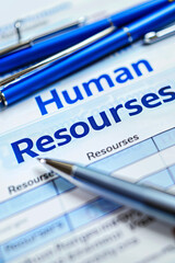 Fototapeta premium Human Resources HR management Recruitment Employment Headhunting Concept, with writing “Human Resources” 
