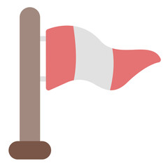 Wind Direction Icon in Flat Style