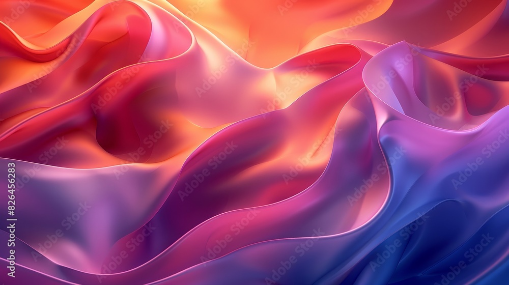 Poster Abstract Gradients Dynamic Composition: A 3D image featuring a dynamic composition of abstract gradients