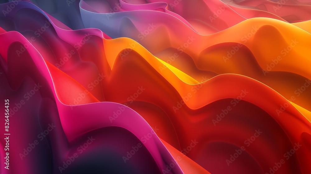 Aufkleber abstract gradients shapes: a 3d image showcasing abstract shapes with gradient color transitions