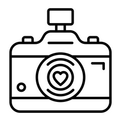 wedding photoshoot camera concept, Professional Photographer cam vector outline icon, Muslim marriage Symbol, Islamic wedding customs Sign, Pakistani matrimony stock illustration