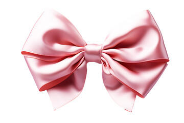 Fashionable hair bow pink color pattern design in beautiful color made out of satin fabric Isolated on cut out PNG or transparent background. Great hair accessory for girls and women.