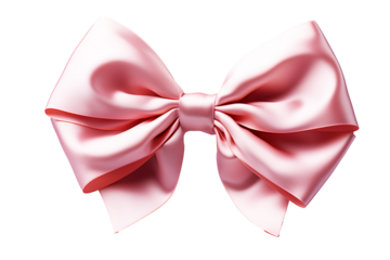 Fashionable hair bow pink color pattern design in beautiful color made out of satin fabric Isolated on cut out PNG or transparent background. Great hair accessory for girls and women.