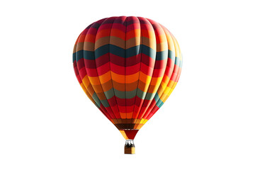 Colorful hot air balloons flying orange, yellow isolated on cut out PNG or transparent background. Realistic Transportation clipart template pattern.